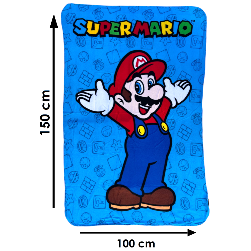 Plaid in Pile Super Mario Coperta in Morbido Poliestere 100x150 CM 210 Gsm - Sma-1613