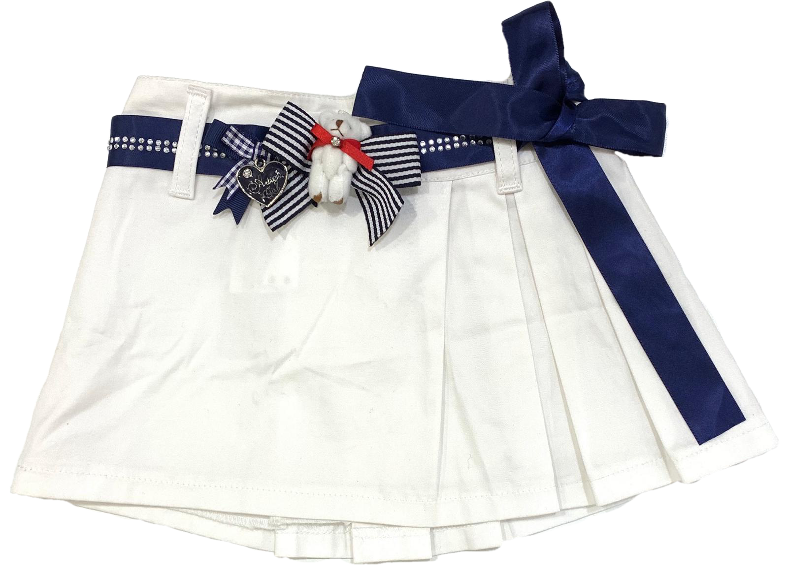 Gonna Artigli Girl con Cintura Neonata 12 Mesi Bianco Orsetto-A00454