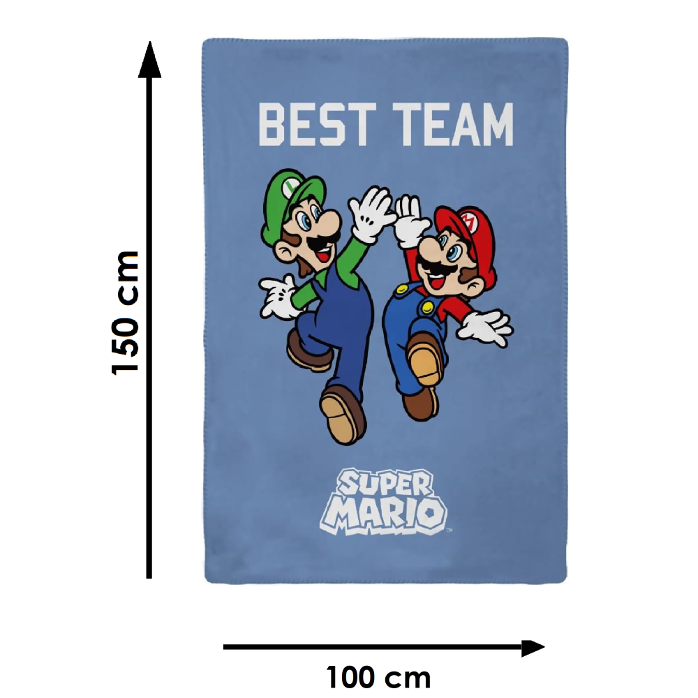 Plaid in Pile Super Mario e Luigi Coperta in Morbido Poliestere 100x150 CM 210 Gsm - Sma-1612