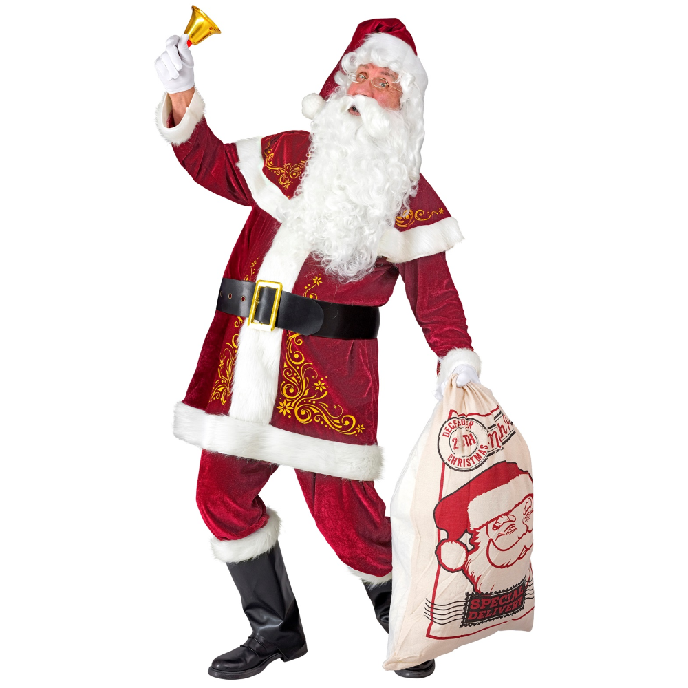 Vestito Carnevale Babbo Natale Travestimento Costume Adulto - 2002