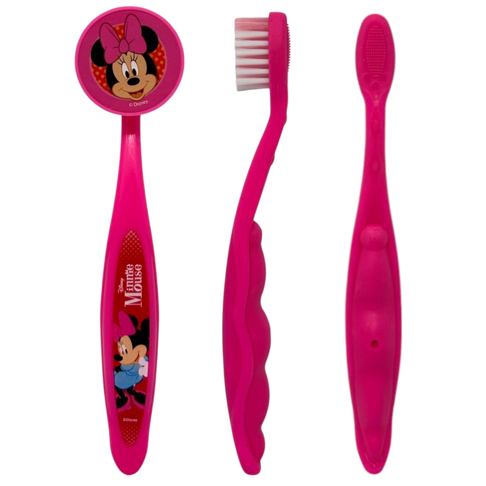 Set Accessori Cura Igiene Orale Minnie DISNEY 4 Pezzi con Pochette