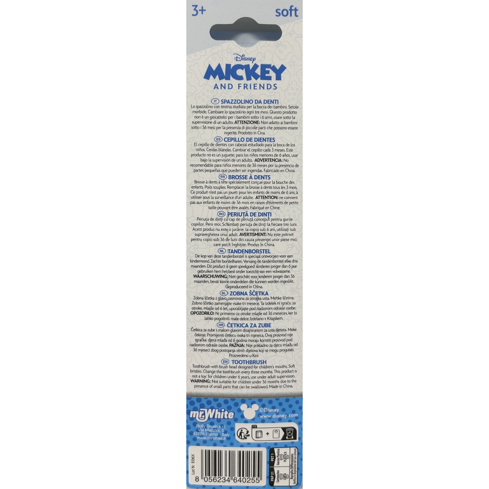 Spazzolino Topolino DISNEY Spazzolino Manuale Ergonomico con Setole Morbide
