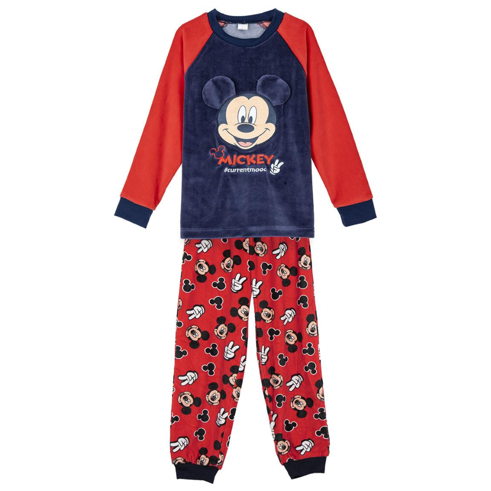 Pigiama Invernale Topolino DISNEY Felpato a Manica Lunga in Pile Corallo con Applicazioni 3d - 2289