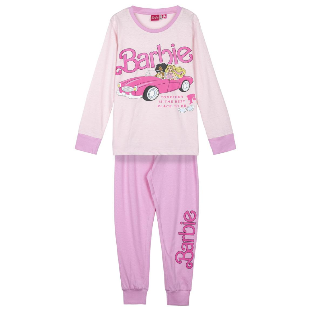 Pigiama a Manica Lunga Barbie in Cotone Jersey per Bambine e Ragazze - 2303