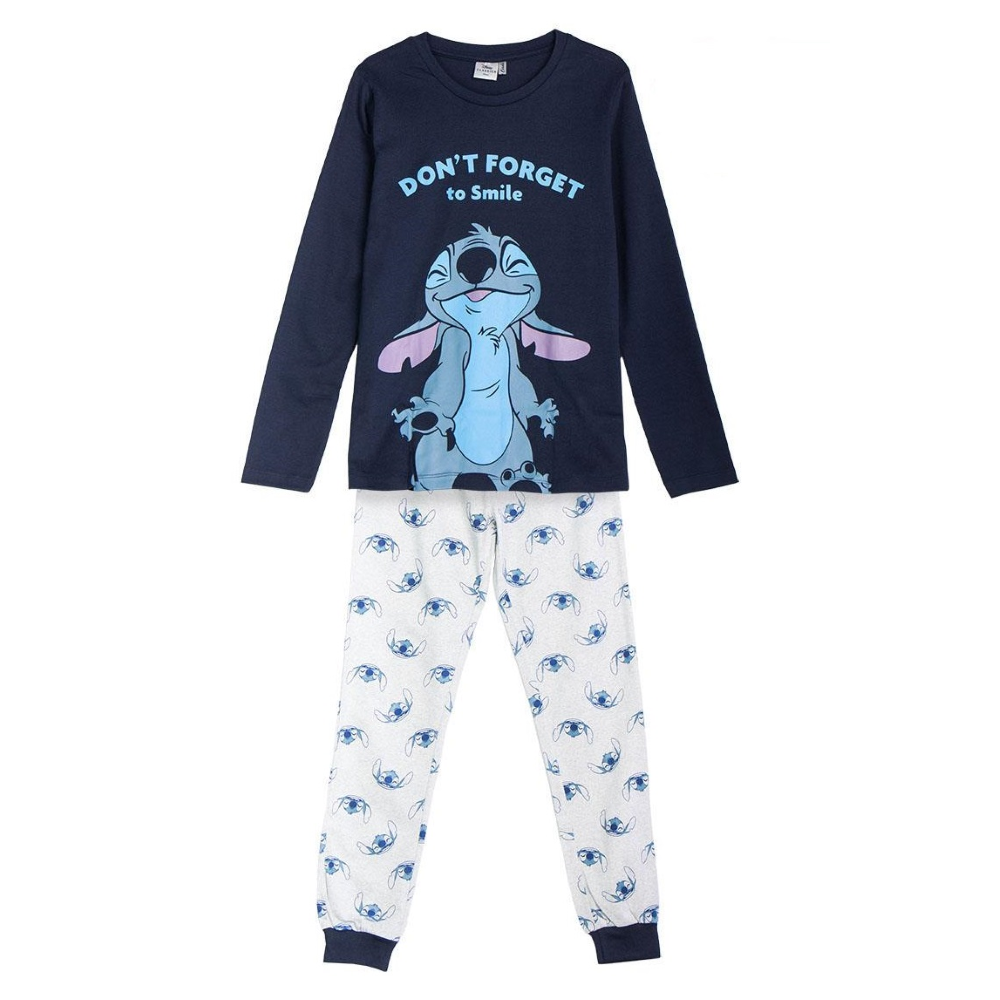 Pigiama a Manica Lunga Stitch DISNEY in Cotone Jersey per Bambini e Ragazzi - 2470