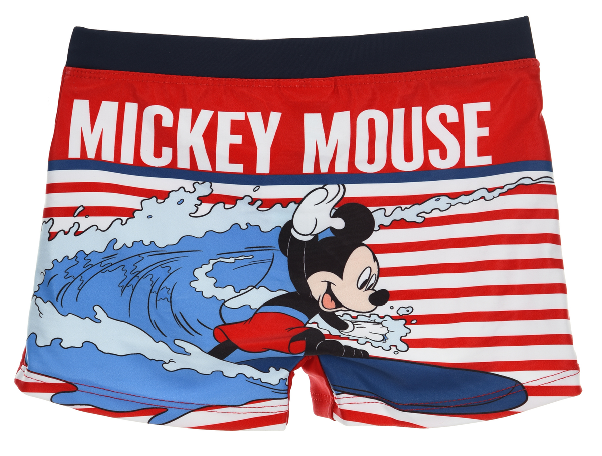 Costume Mare Topolino Mickey Mouse Parigamba Pantaloncino Bambino Taglie 3/8 Anni - Er1961rosso