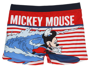 Costume Mare Topolino Mickey Mouse Parigamba Pantaloncino Bambino Taglie 3/8 Anni - Er1961rosso