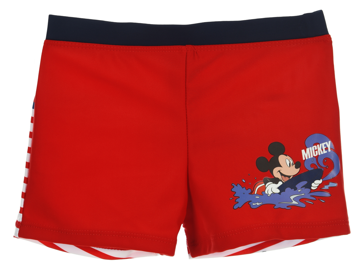 Costume Mare Topolino Mickey Mouse Parigamba Pantaloncino Bambino Taglie 3/8 Anni - Er1961rosso