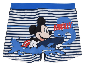 Costume Mare Topolino Mickey Mouse Parigamba Pantaloncino Bambino Taglie 3/8 Anni - Er1961blu