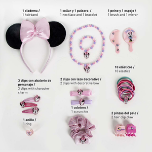 Set Accessori Minnie Mouse DISNEY 24 Pezzi Accessori Capelli Bigiotteria - 2939