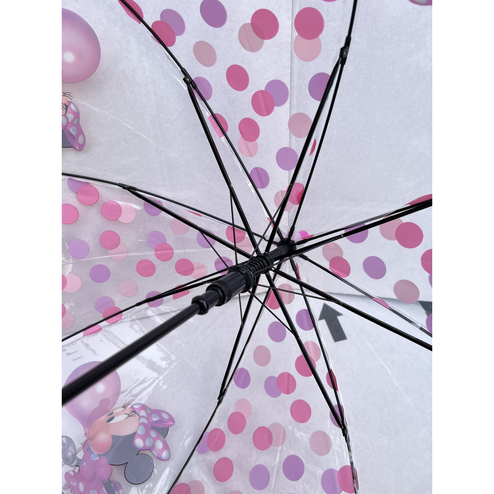 Ombrello a Cupola Minnie Mouse DISNEY per Bambine in Eva con Apertura Automatica e Struttura 8 Raggi - Min24-2644