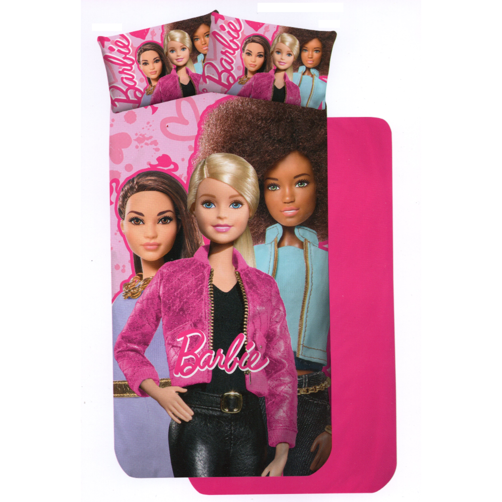 Completo Lenzuola Barbie Sottolenzuola Lenzuola Federa Letto Singolo - Bar-1385