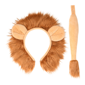 Set Accessori Leone 2 Pezzi Cerchietto Coda Accessori per Costumi Travestimenti - 09737