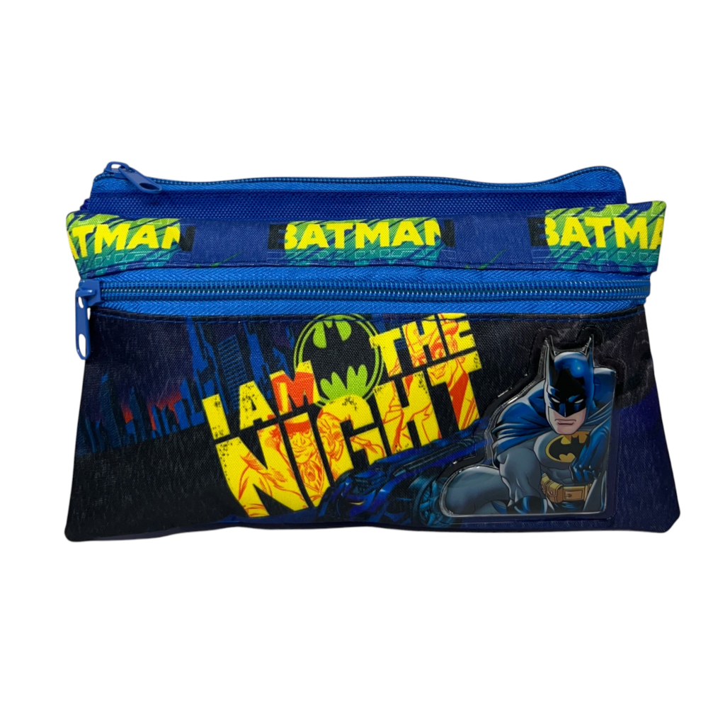 Tombolino Batman 3 Scomparti Bustina Astuccio Portacolori 22 CM - Ba0997