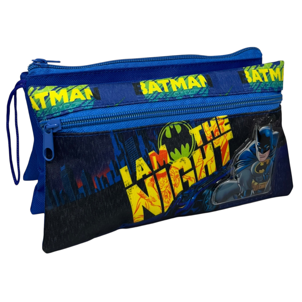 Tombolino Batman 3 Scomparti Bustina Astuccio Portacolori 22 CM - Ba0997