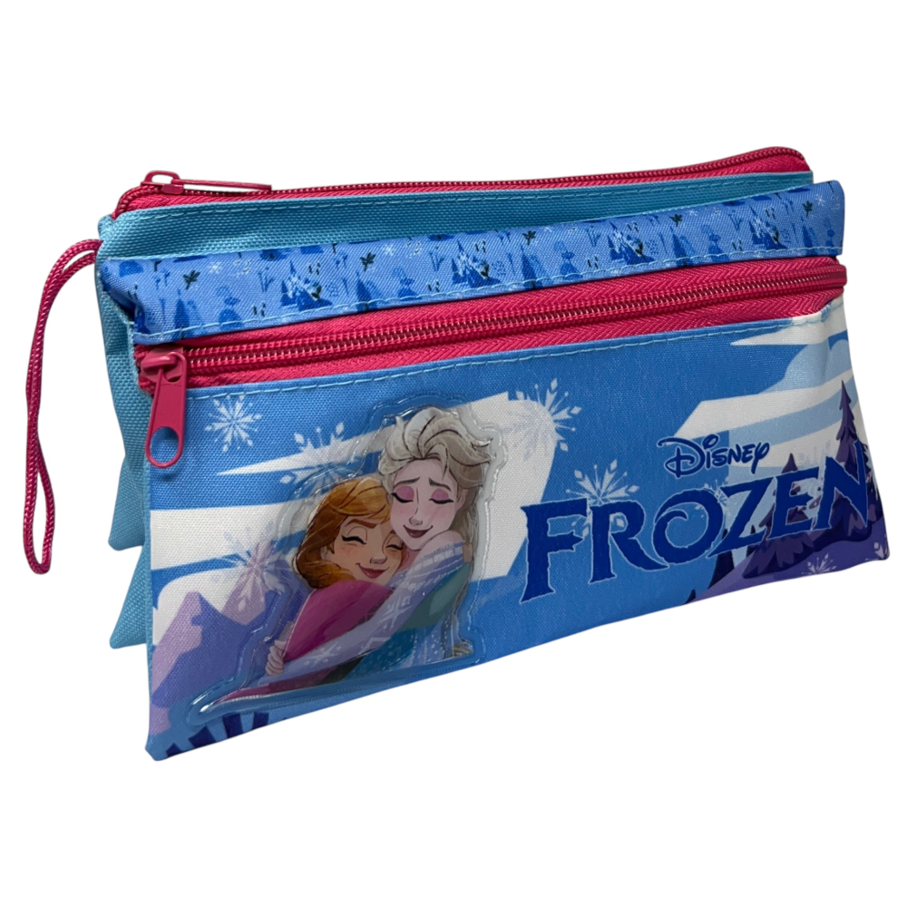 Tombolino Frozen DISNEY 3 Scomparti Bustina Astuccio Portacolori 22 CM - Fr0997