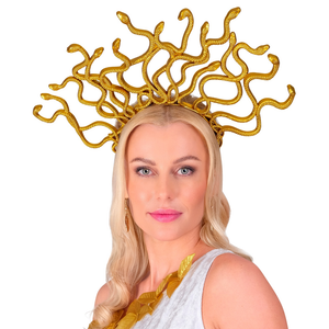 Cerchietto Medusa Dorato Accessorio Costumi Travestimenti Carnevale - 21157
