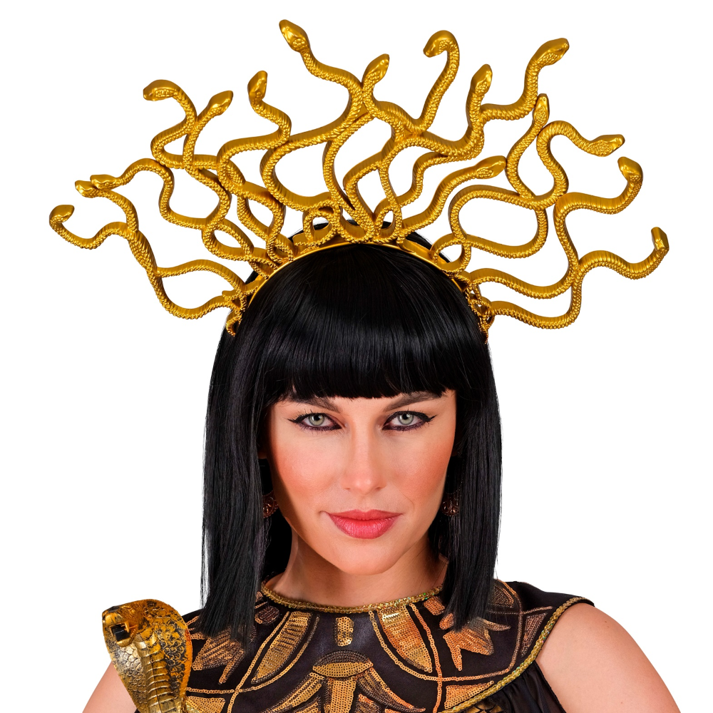 Cerchietto Medusa Dorato Accessorio Costumi Travestimenti Carnevale - 21157