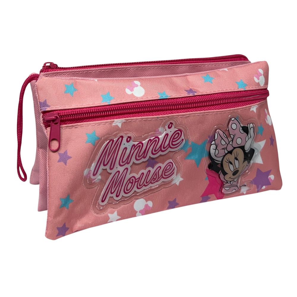 Tombolino Minnie Mouse DISNEY 3 Scomparti Bustina Astuccio Portacolori 22 CM - Min0997