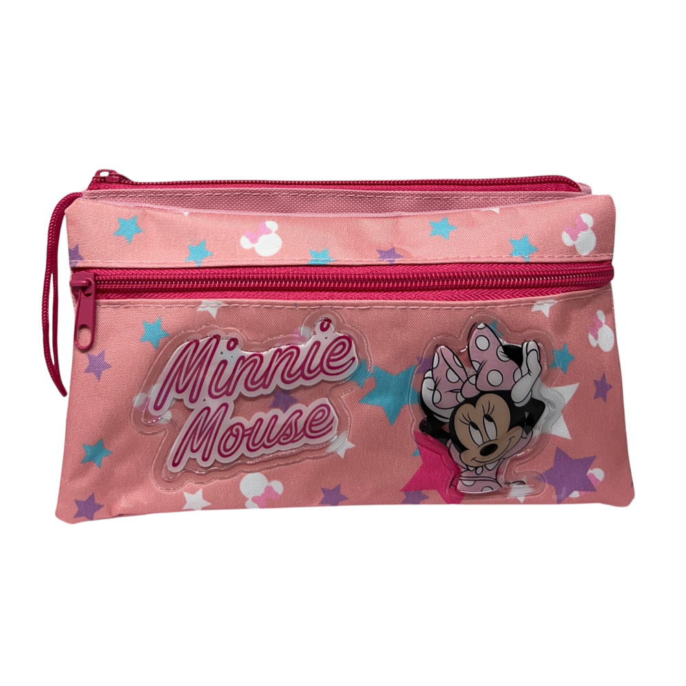 Tombolino Minnie Mouse DISNEY 3 Scomparti Bustina Astuccio Portacolori 22 CM - Min0997