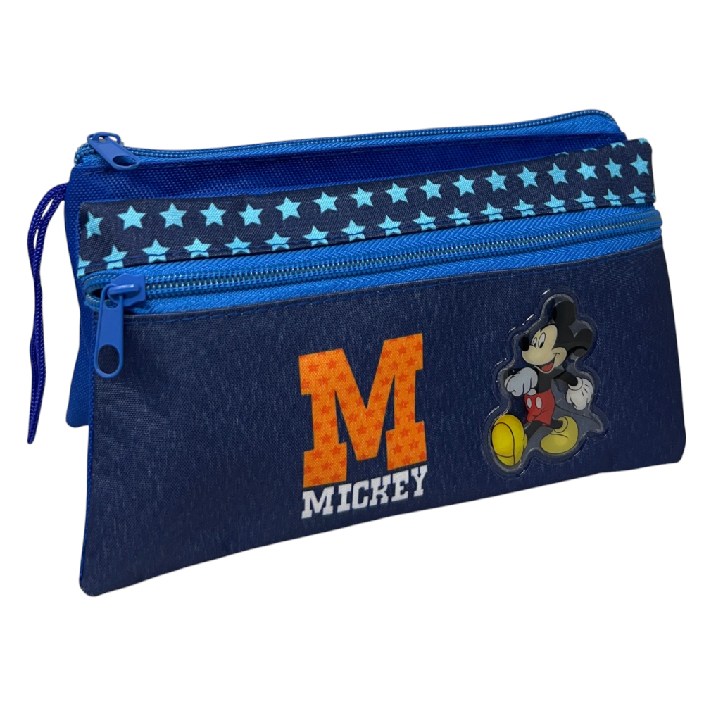 Tombolino Topolino DISNEY 3 Scomparti Bustina Astuccio Portacolori 22 CM - Mic0997