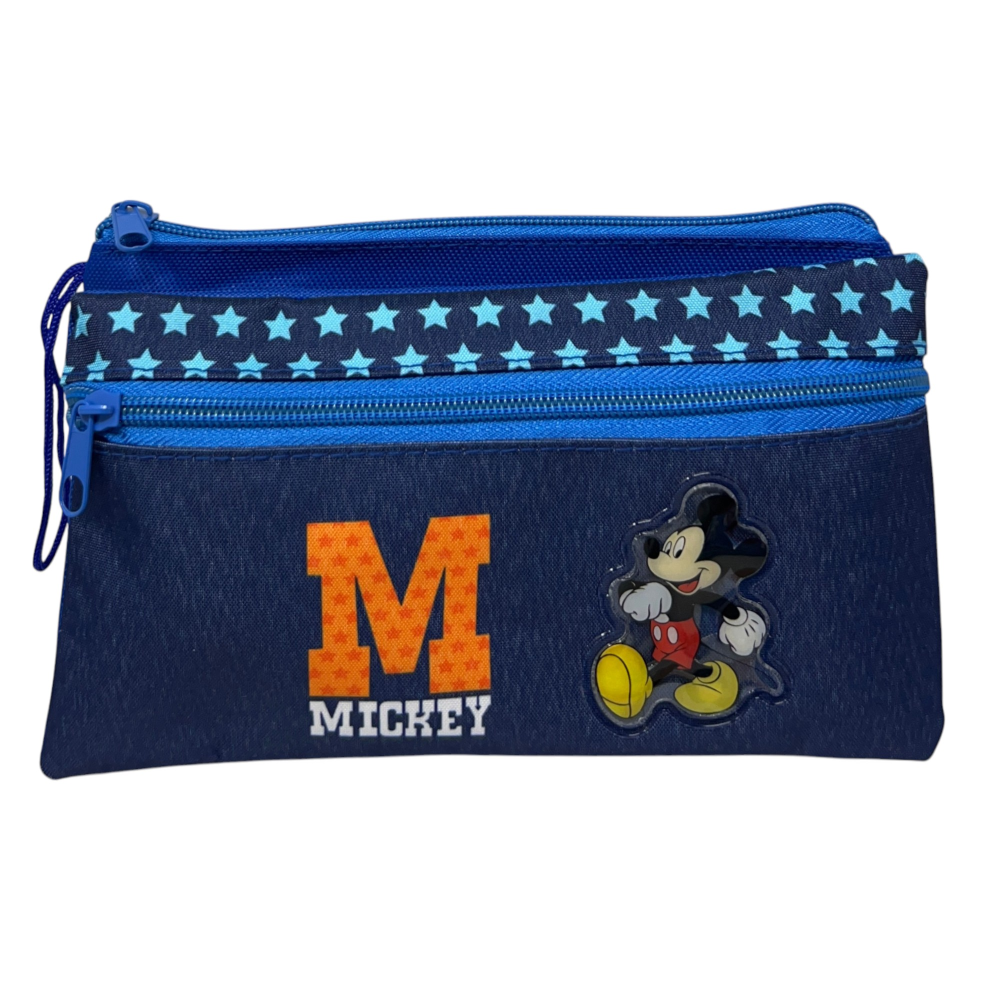 Tombolino Topolino DISNEY 3 Scomparti Bustina Astuccio Portacolori 22 CM - Mic0997