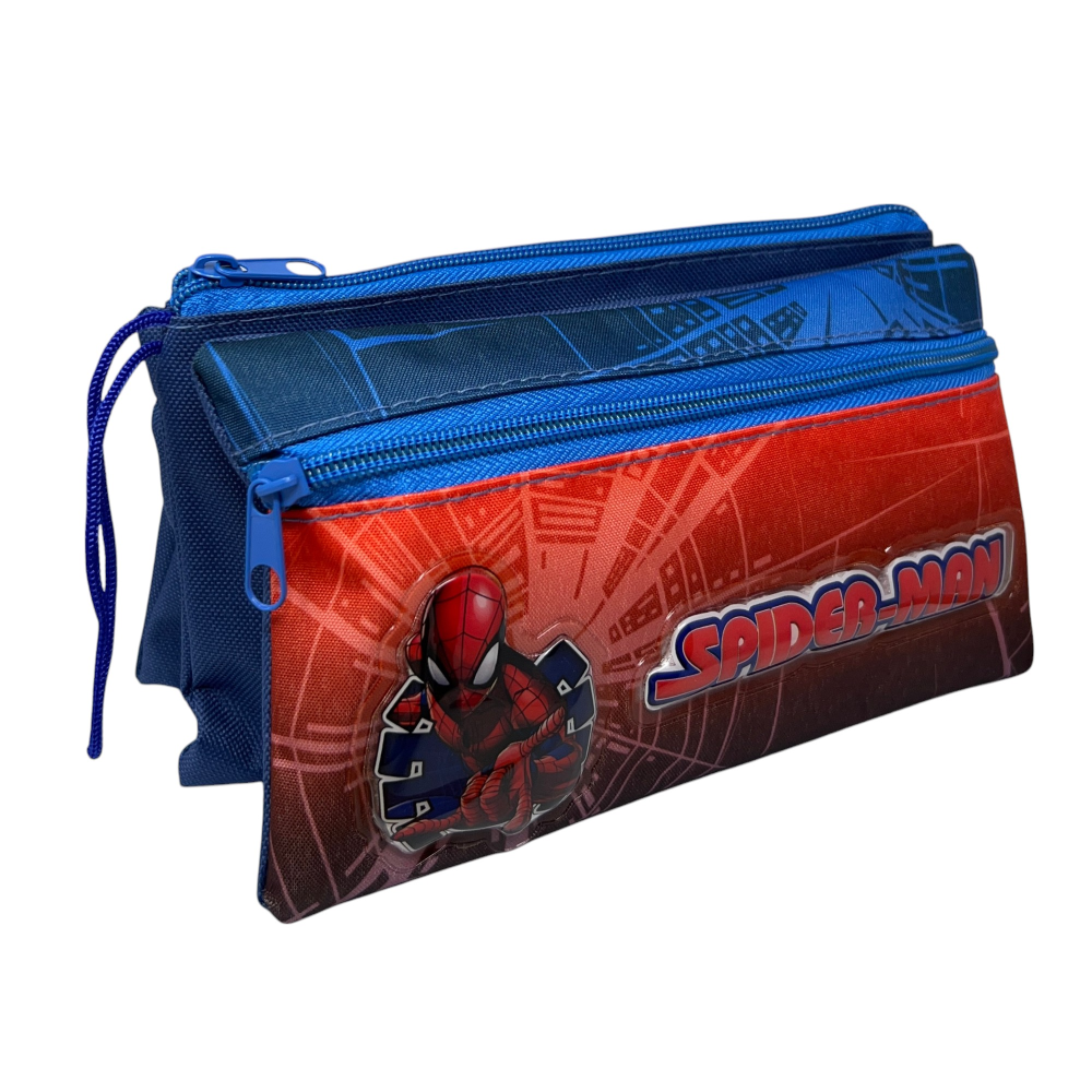 Tombolino Spiderman MARVEL 3 Scomparti Bustina Astuccio Portacolori 22 CM - Sp0997