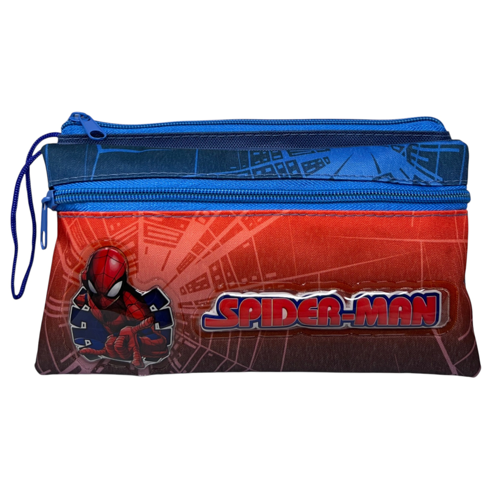 Tombolino Spiderman MARVEL 3 Scomparti Bustina Astuccio Portacolori 22 CM - Sp0997