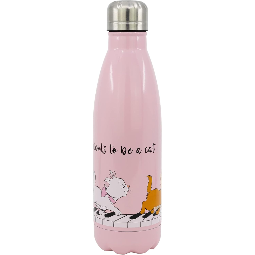 Borraccia Marie Aristogatti in Acciaio Inox DISNEY Bottiglia con Tappo a Vite 780 Ml. - 17071