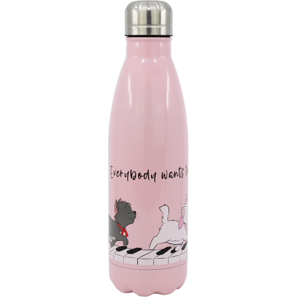 Borraccia Marie Aristogatti in Acciaio Inox DISNEY Bottiglia con Tappo a Vite 780 Ml. - 17071