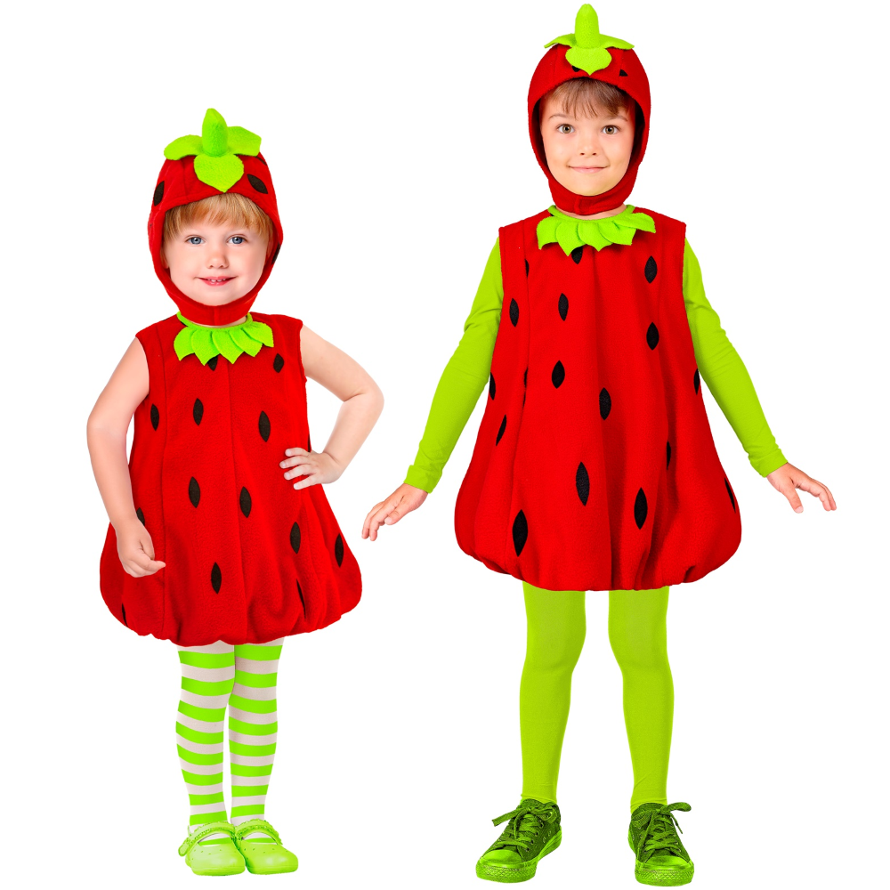 Vestito Carnevale Fragola Travestimento Costume per Bambini Feste a Tema - 2607