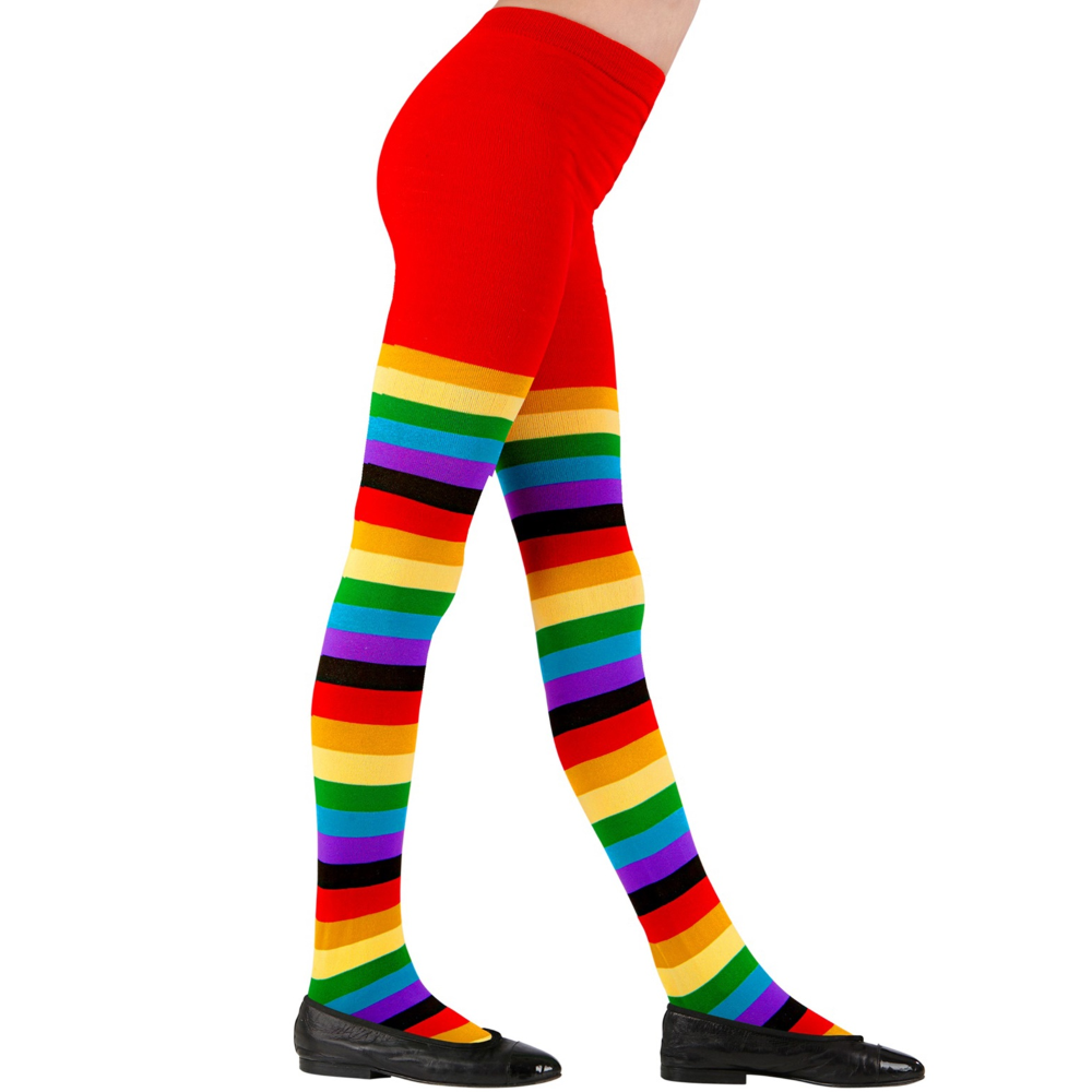 Calze Arcobaleno Collant 75 Den per Bambini Accessorio Halloween Carnevale - 3001