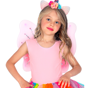 Ali Rosa con Gemme 50 X 40 CM Accessori Travestimento Costume Carnevale - 8673p