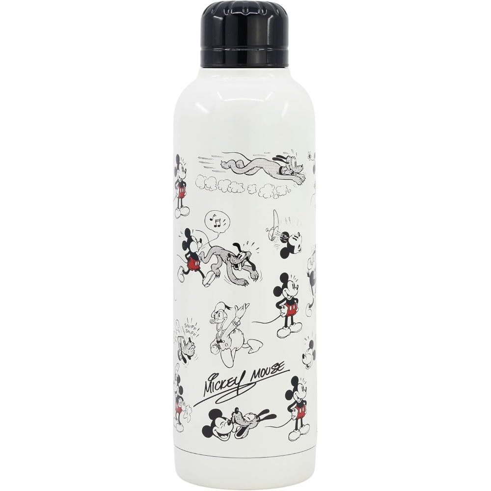 Borraccia Termica Topolino e Amici Vintage in Acciaio Inox DISNEY Bottiglia 515 Ml con Tappo a Vite  - 75585