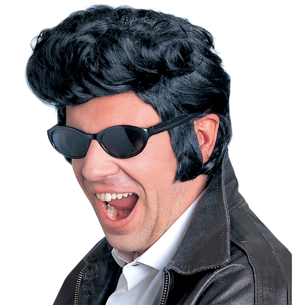Parrucca Rock'n'roll Elvis Accessorio per Travestimento Carnevale Festa in Maschera Anni 50 - E6096