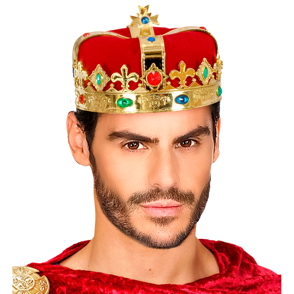 Corona Reale con Gemme Accessorio Travestimento Carnevale Festa in Maschera Cosplay - 3047q