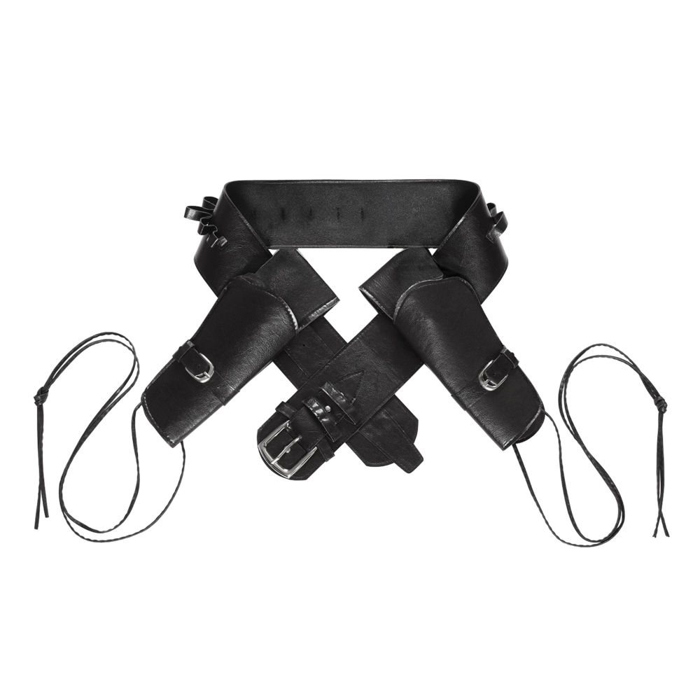 Cinturone Cowboy con Doppia Fondina Accessori per Abito Vestito Travestimento Carnevale in Similpelle