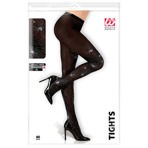 Calze con Ragnatele e Ragno Glitter Tg Unica Adulto Accessorio Travestimento Halloween