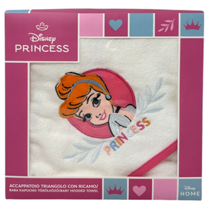 Accappatoio Triangolo Cenerentola Principesse DISNEY Neonata Bambina Asciugamano in Cotone - Pri1633rosascuro