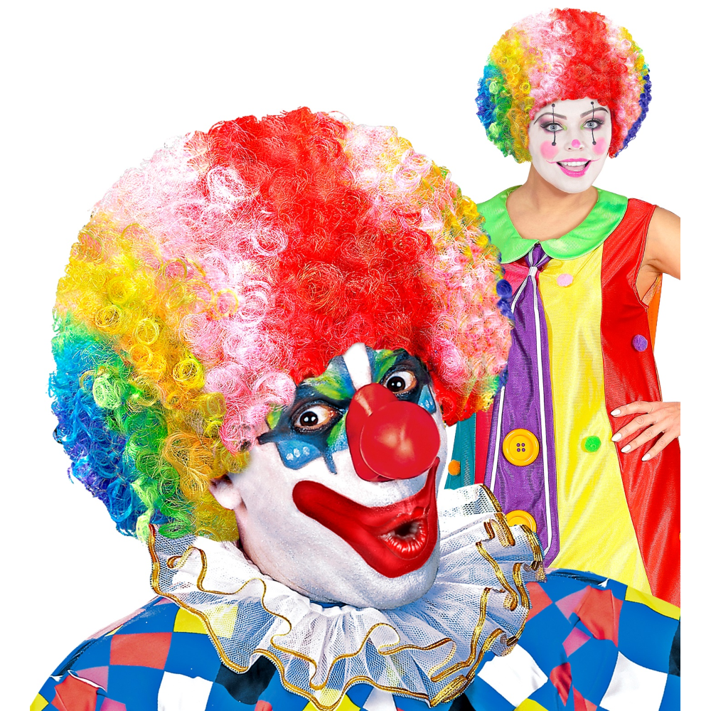 Parrucca Clown Pagliaccio Riccia Accessori per Abito Vestito Travestimento Carnevale Bambino