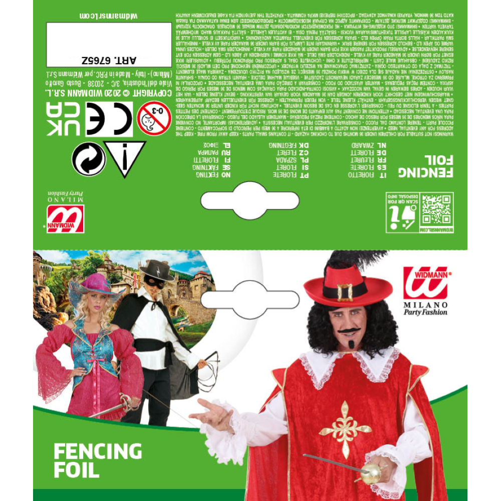 Spada Fioretto Accessori per Abito Vestito Travestimento Carnevale Bambino
