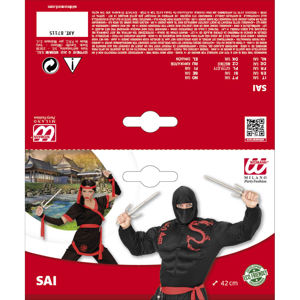 Spada Sai Samurai Accessori per Abito Vestito Travestimento Carnevale Bambino