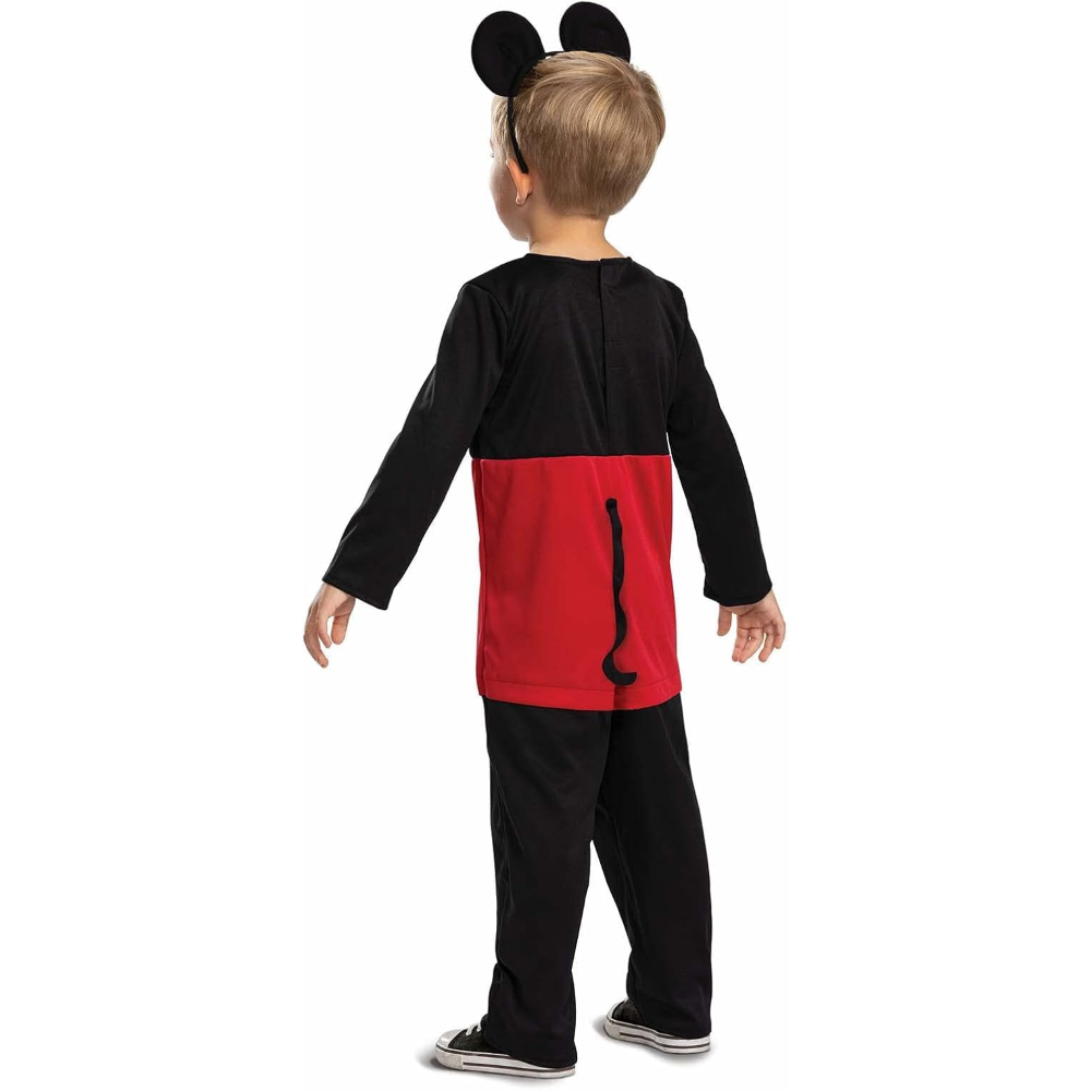 Costume Topolino DISNEY Tuta Cerchietto Travestimento Carnevale Festa in Maschera - 129499