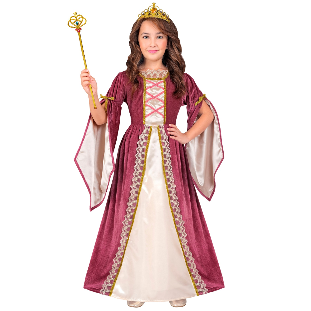 Vestito Carnevale Principessa Medievale Travestimento Costume Carnevale Bambini - 1319