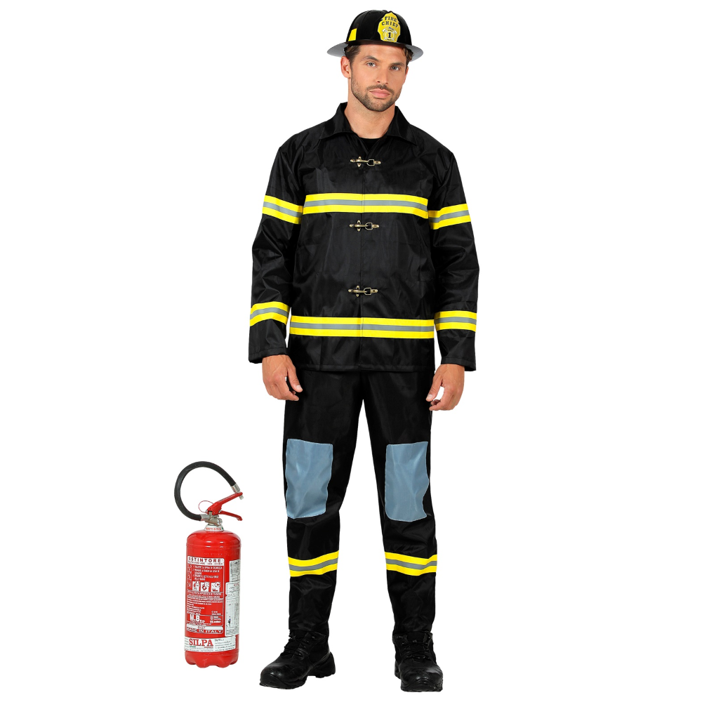 Vestito Carnevale Pompiere Costume Travestimento Carnevale Uomo - 2136