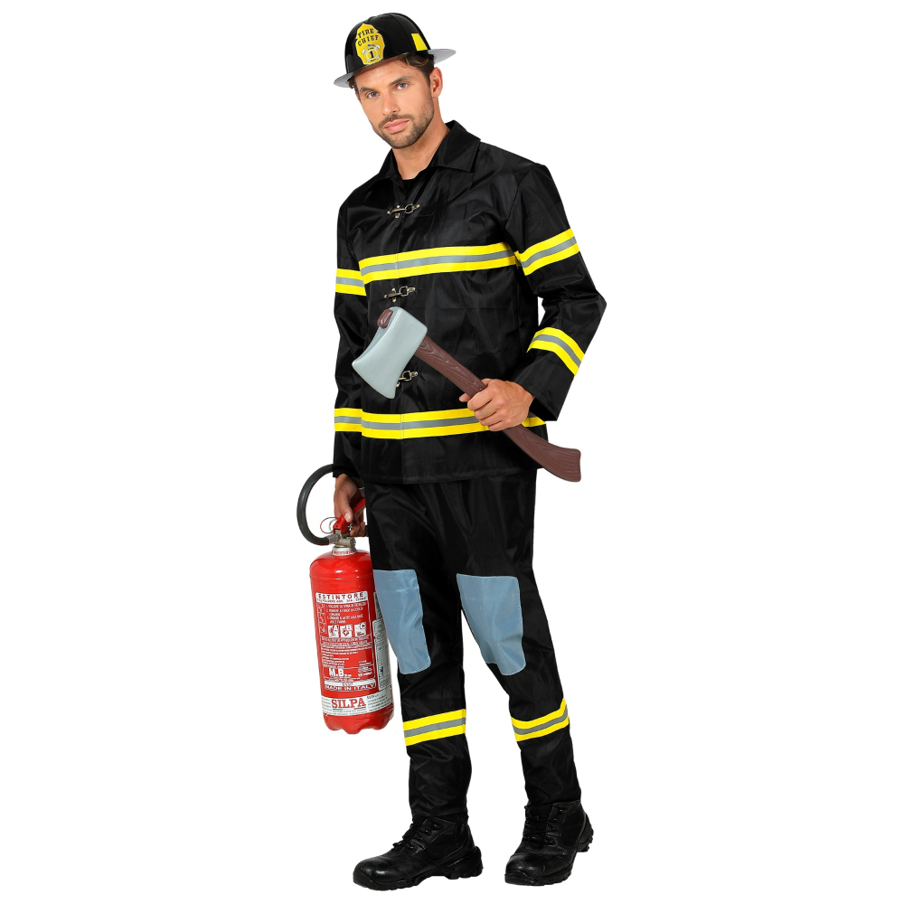 Vestito Carnevale Pompiere Costume Travestimento Carnevale Uomo - 2136