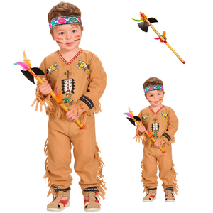 Vestito Carnevale + Accessori Indiano Costume Ascia Travestimento (1/2 Anni)