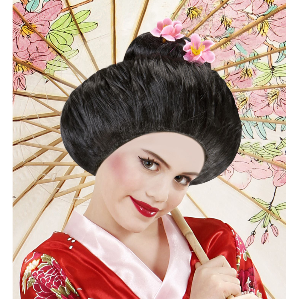 Parrucca Geisha Accessori per Abito Vestito Travestimento Carnevale - 93334