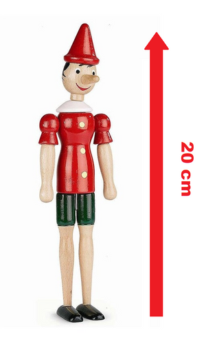 Pinocchio Burattino Marionetta Figura in Legno Snodabile Cm. 20 - 20702