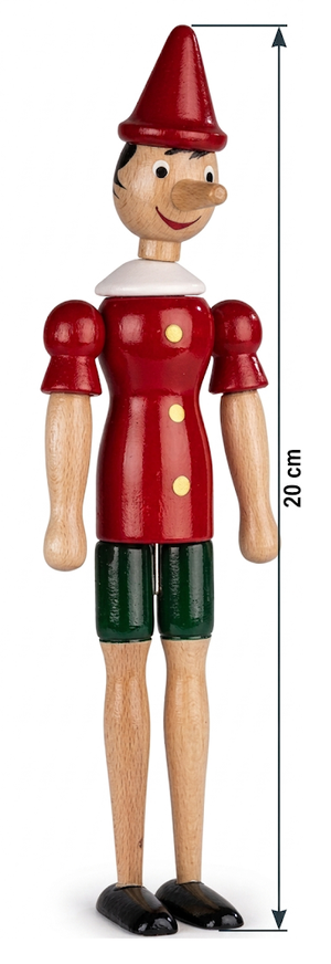 Pinocchio Burattino Marionetta Figura in Legno Snodabile Cm. 20 - 20702